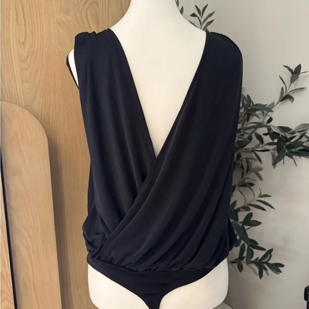 Free People Black Sleeveless Drape Bodysuit - L - Picture 5 of 8